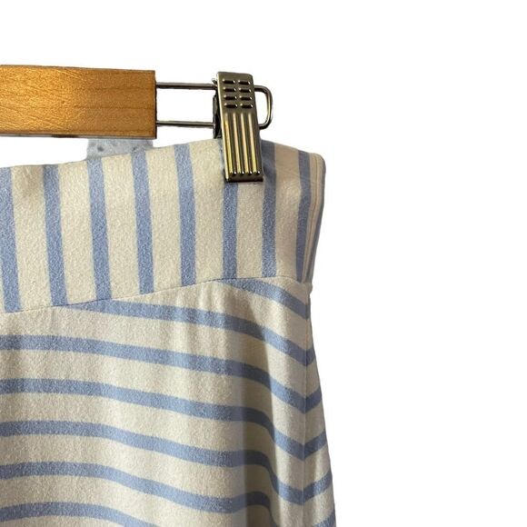 J. Crew Cotton Blend Blue White Striped Midi Skirt Size XS - Picture 5 of 7